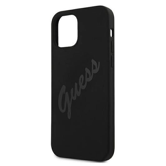 Guess GUHCP12SLSVSBK iPhone 12 mini 5.4" schwarz/schwarz Hardcase Script Vintage