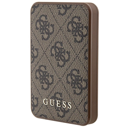 Guess Powerbank 15W GUPB5LP4GEGW 5000mAh braun/braun 4G Leder Metall Logo