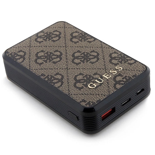 Guess Powerbank 18W GUPB10DP4GEGW 10000mAh braun/braun 4G Leder Metall Logo