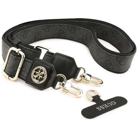 Guess Universal CBDY 4G Tether Patch Strass Metal Logo Phone Lanyard - Schwarz