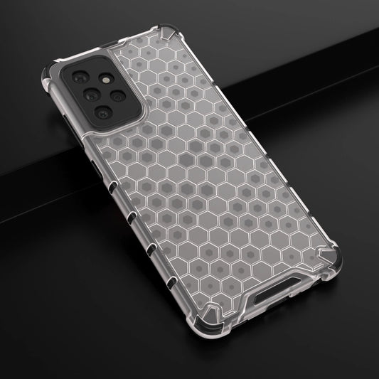 Honeycomb Handyhülle Schutzhülle mit TPU Rahmen für Samsung Galaxy A72 4G transparent