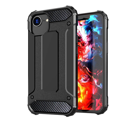 Hybrid Armor Case für iPhone 16e - Schwarz