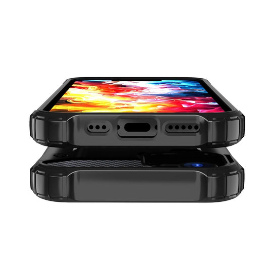 Hybrid Armor Case für iPhone 16e - Schwarz