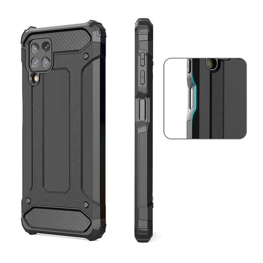 Hybrid Armor robuste TPU/PC Panzer Handyhülle Hard Case für Samsung Galaxy A22 4G silber