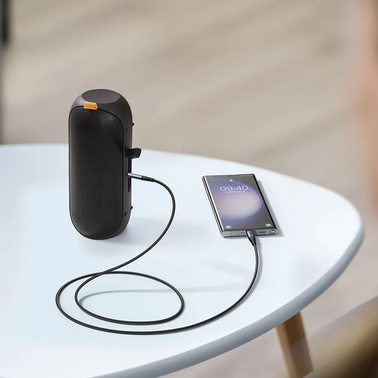 Joyroom Audio Transfer Series SY-A07 Miniklinke 3,5 mm / USB-C-Kabel 1,2 m – Schwarz