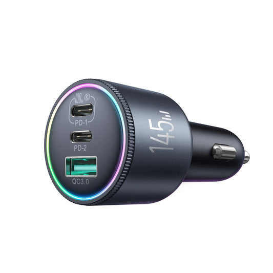 Joyroom JR-CCN07 145W Autoladegerät 2xUSB-C USB-A + 100W USB-C Kabel - Dunkelgrau