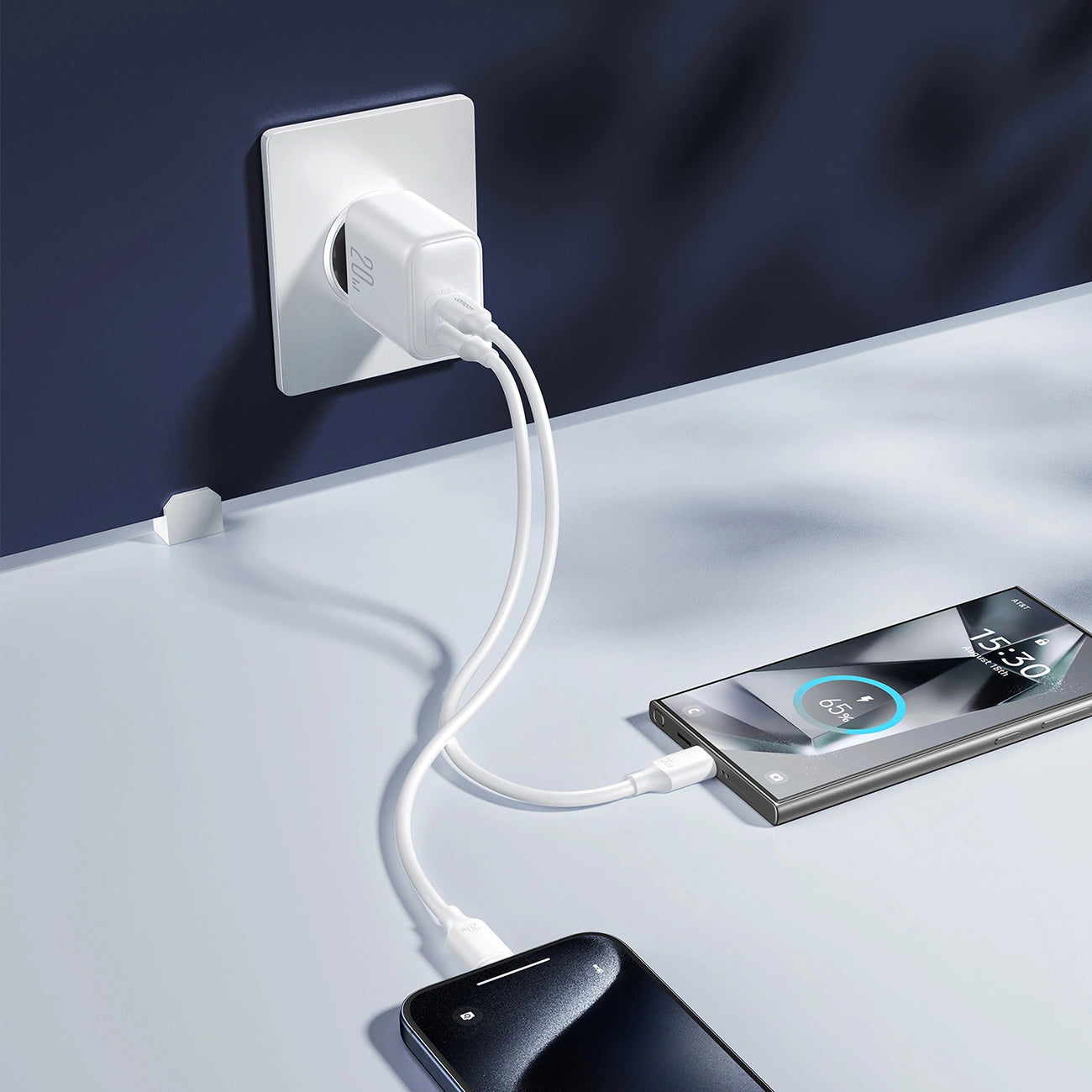 Joyroom JR-TCF12 Netzladegerät 2x USB-C 20W PD / QC 3.0 - Weiß