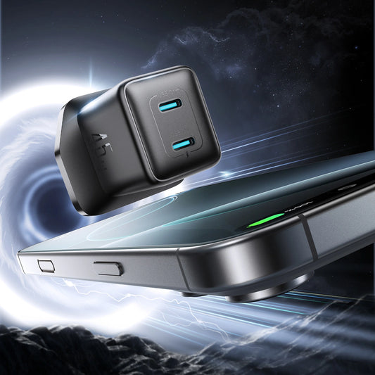 Joyroom JR-TCG17 45W 2 x USB-C Wandladegerät (UK-Stecker) - schwarz