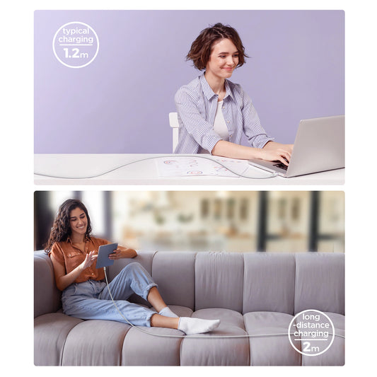 Joyroom Multi-Color Series A14 USB-A/USB-C 3A-Kabel 1,2 m – Weiß