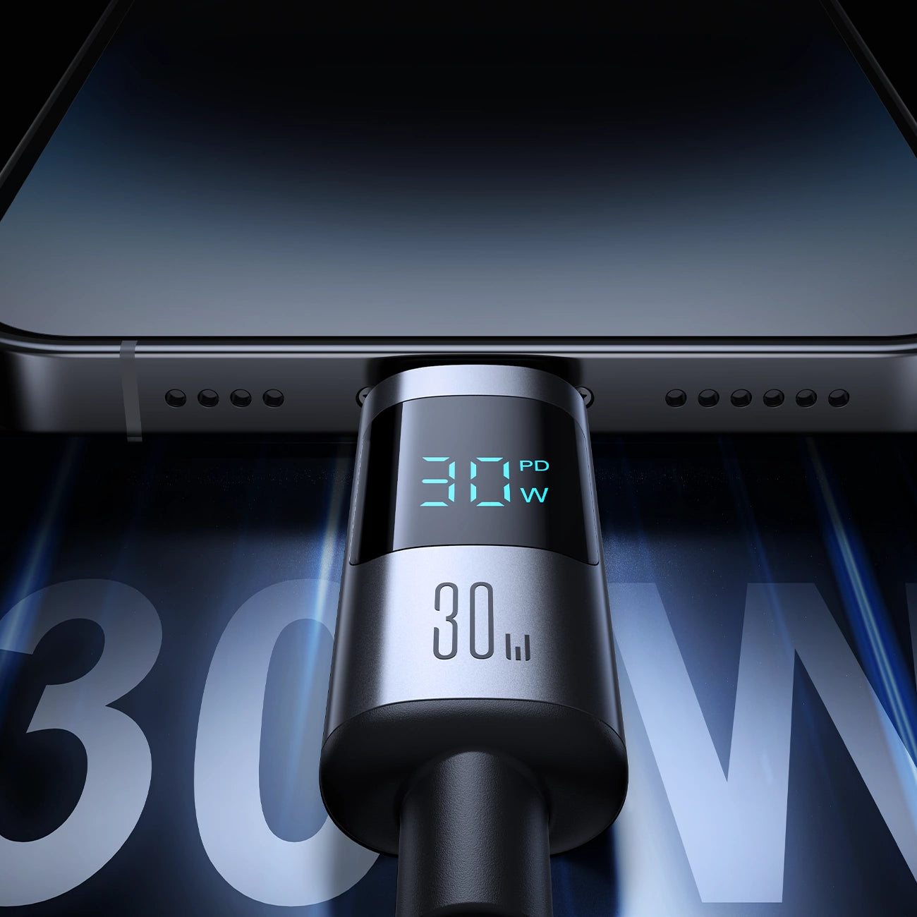 Joyroom S-A16 Pro Prism Series 30W USB-C - Lightning Kabel mit Display 1,2m - Schwarz