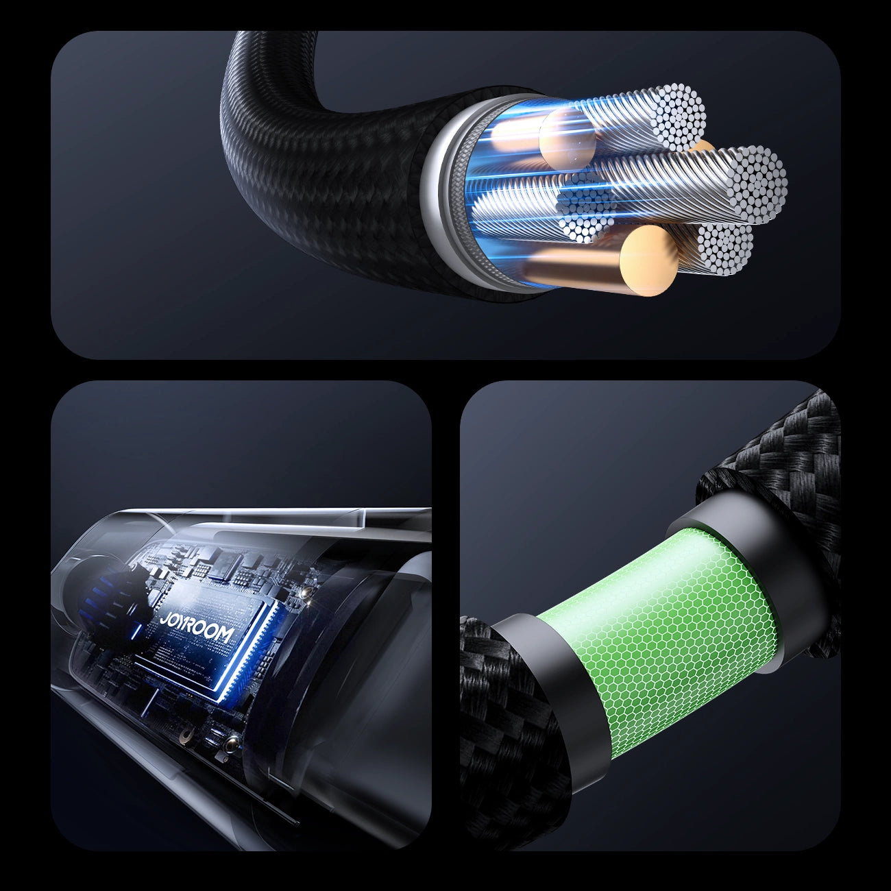 Joyroom S-A16 Pro Prism Series 3A USB-A - Lightning Kabel mit Display 1,2 m - Schwarz