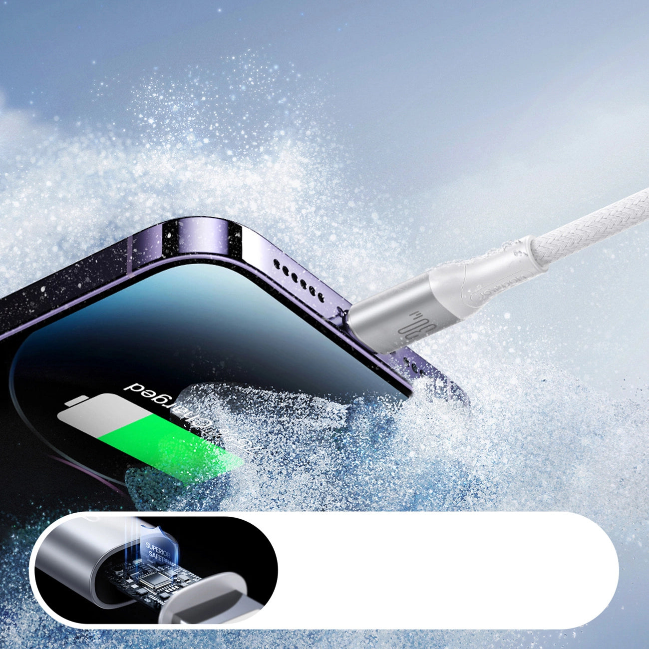 Joyroom S-A28 Blitzserie 30W USB-C auf Lightning Kabel 1m - weiß