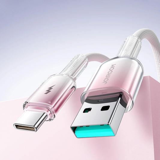 Joyroom S-A42 Crystal-Clear Serie 3A USB-A – USB-C-Kabel 1,2 m – Weiß