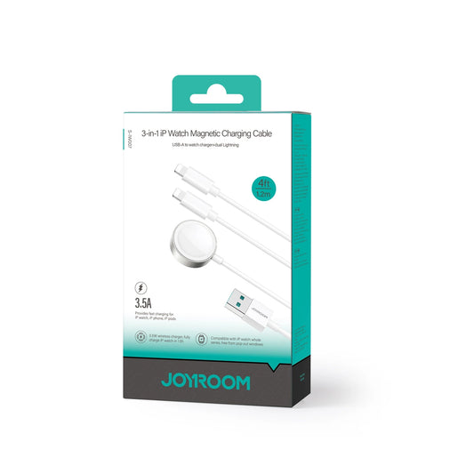 Joyroom S-IW007 3-in-1-Kabel USB-A magnetisches Ladegerät – Lightning 1,2 m – Weiß