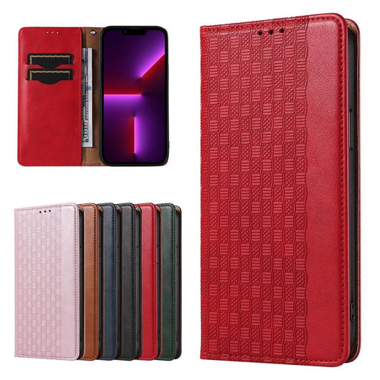 Magnet Strap Case iPhone 14 Plus Hülle mit Flip Wallet Mini Lanyard Ständer Rot