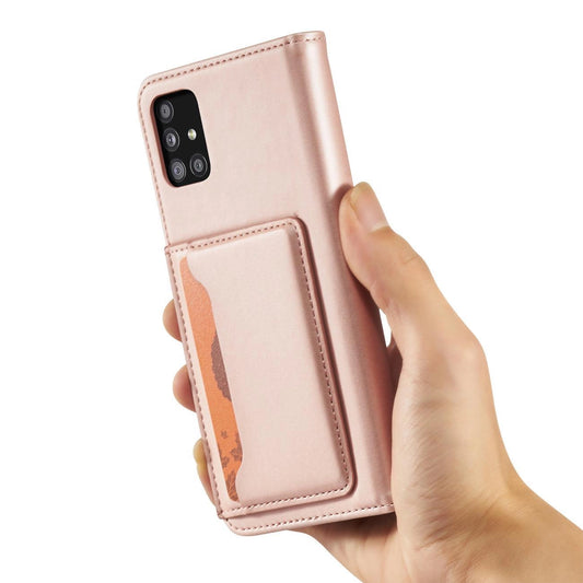 Magnetkartenhülle Hülle für Samsung Galaxy A13 5G Tasche Geldbörse Kartenhalter Pink