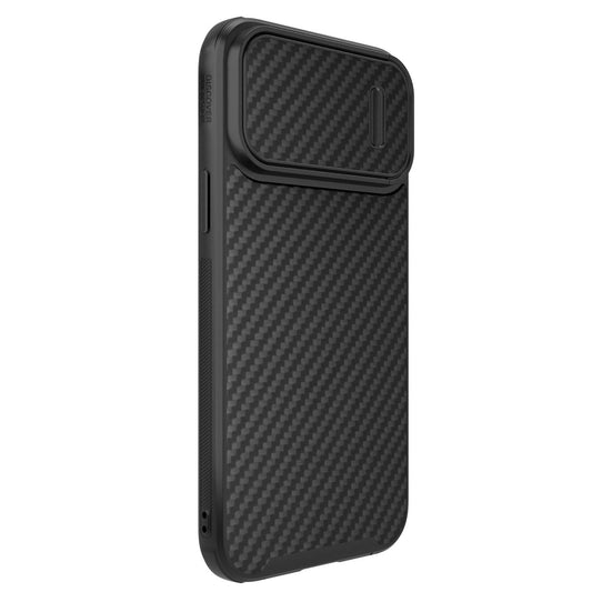 Nillkin Synthetic Fiber S Case iPhone 14 Pro Max Hülle mit Kameraabdeckung, schwarz