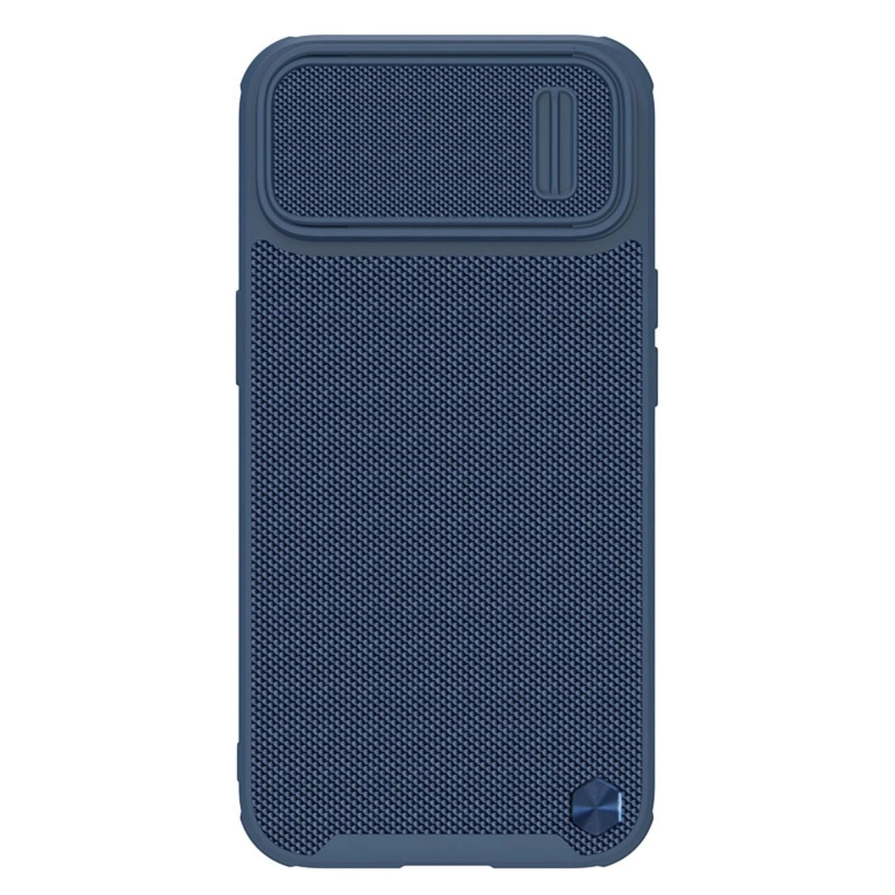 Nillkin Textured S Case für iPhone 14, gepanzerte Hülle mit Kameraabdeckung, blau