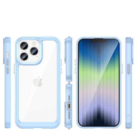 Outer Space Case iPhone 14 Pro Hardcover mit Gelrahmen blau