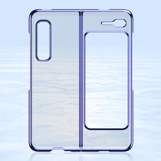 Plating Case hard case Electroplating frame Handyhülle Schutzhülle für Samsung Galaxy Fold blau
