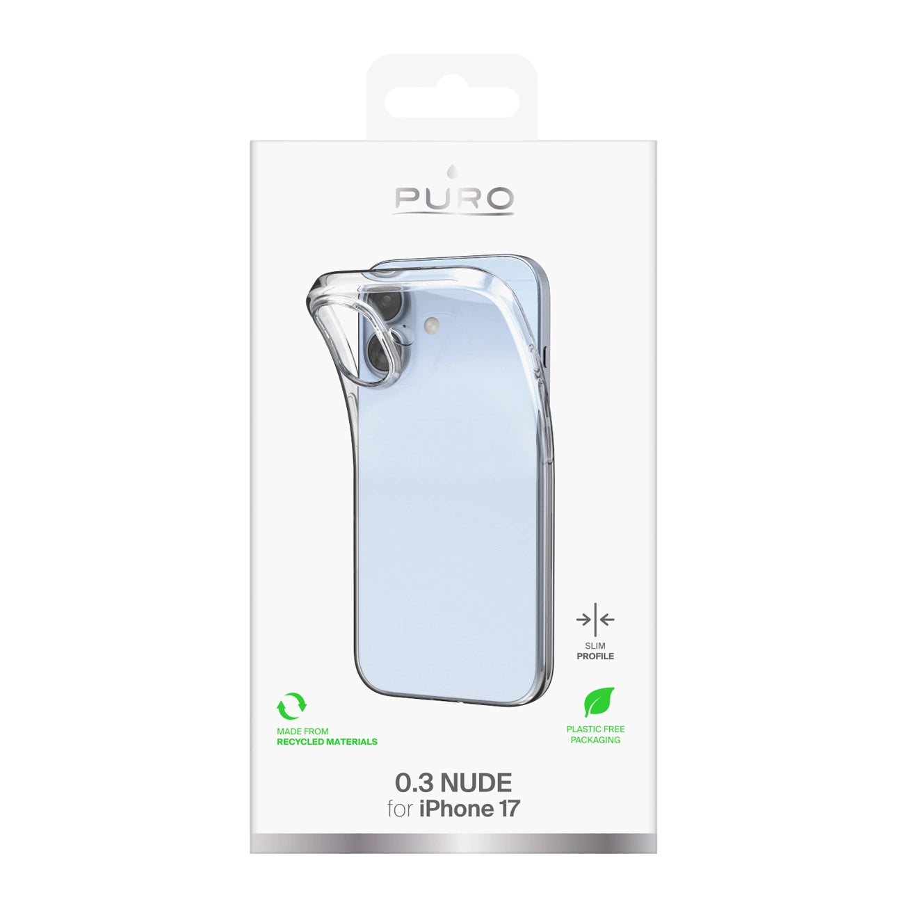 Puro 0.3 Nude Ultra-Slim TPU Case für iPhone 17 - Transparent