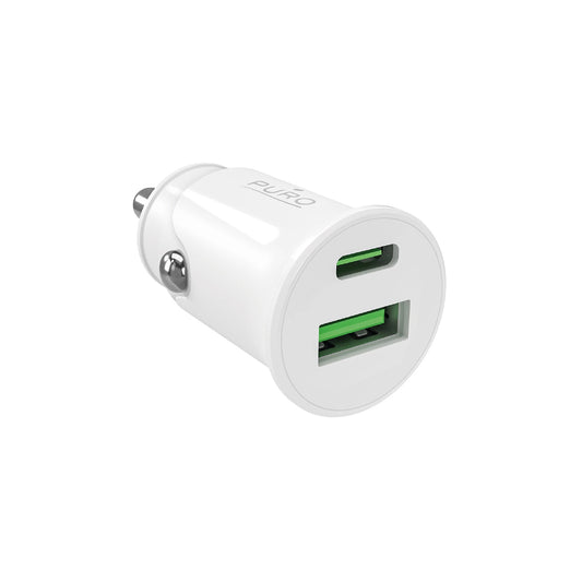 Puro Pro Lite Autoladegerät 1x USB-A + 1x USB-C Power Delivery 20W - Weiß