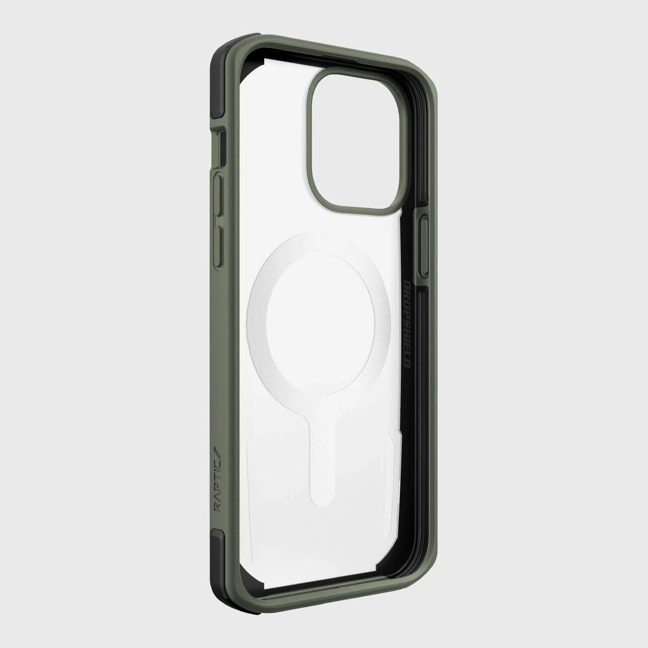 Raptic X-Doria Secure Case iPhone 14 Pro mit gepanzerter MagSafe-Hülle grün