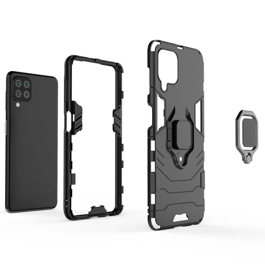 Ring Armor robuste Kickstand TPU/PC Panzer Handyhülle Hard Case für Samsung Galaxy A22 4G blau