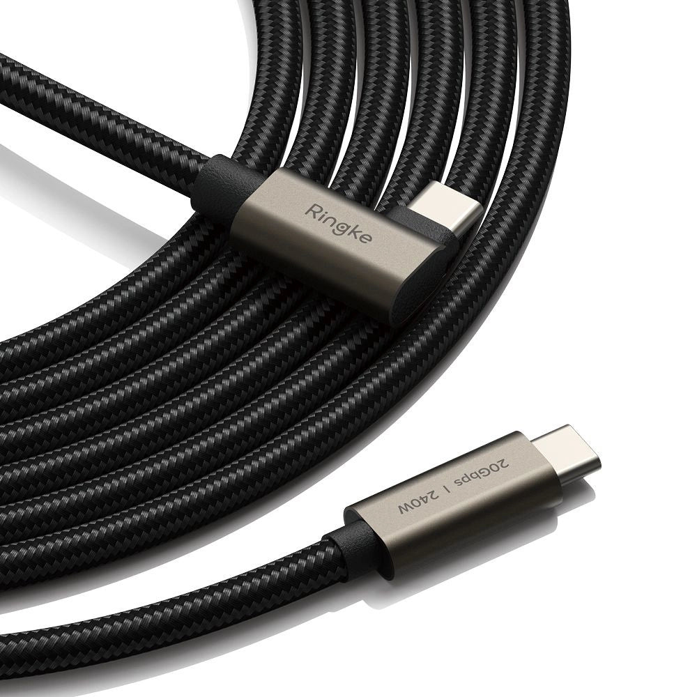 Ringke 3.2 Gen. 2x2 USB-C, PD 3.1 240W 1m abgewinkeltes Kabel - schwarz