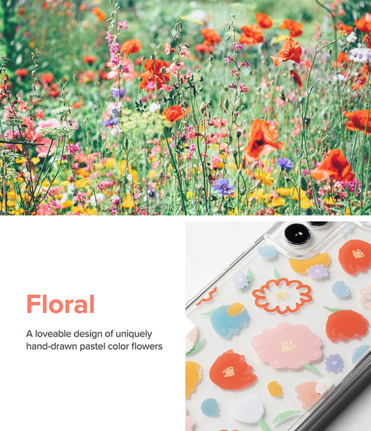 Ringke Fusion Design Armoured Case Cover mit Gelrahmen für Samsung Galaxy S22+ (S22 Plus) transparent (Floral) (F593R31)