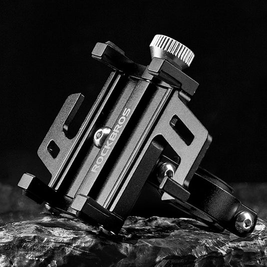 Rockbros 699-BK Fahrrad-Telefonhalterung aus Aluminiumlegierung, Schwarz