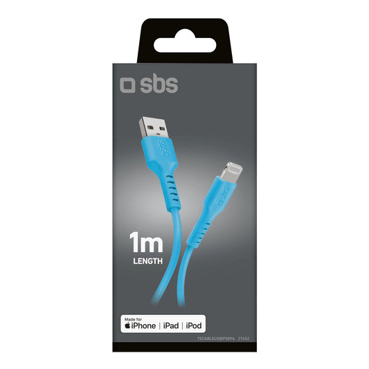SBS TECABLEUSBIP589A USB-A – Lightning Kabel – blau