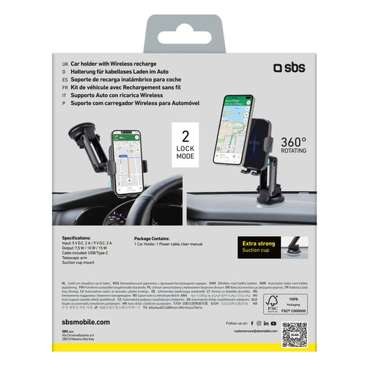 SBS TESUPEXTWIR15W 15W kabelloser Ladegeräthalter – Schwarz