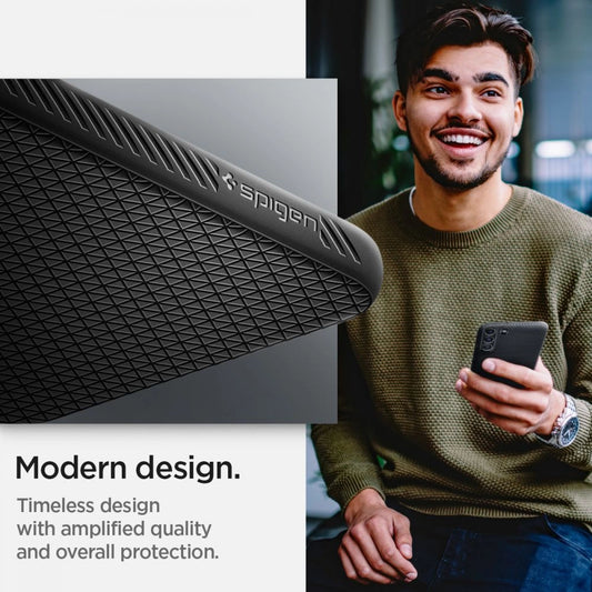 Spigen Liquid Air Hülle für Samsung Galaxy S22 – mattschwarz