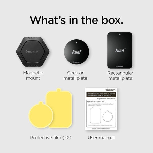 Spigen QS11 Telefonhalter für die Lüftungsöffnung im Auto, magnetisch – Schwarz