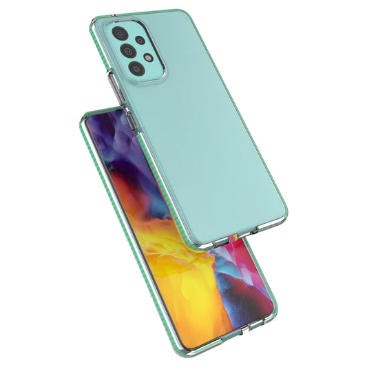 Spring Case Cover Gel TPU Cover mit farbigem Rahmen für Samsung Galaxy A73 hellrosa