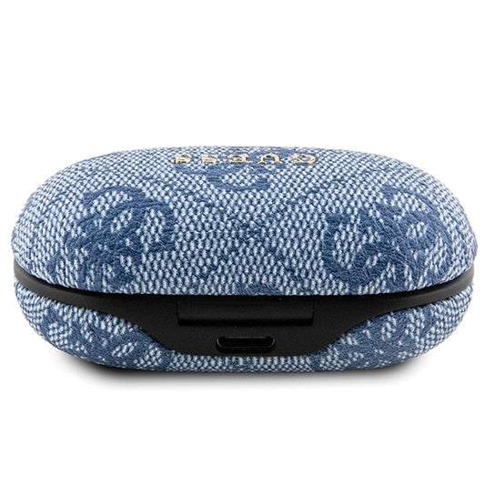 TWS Guess 4G Metall-Bluetooth-Kopfhörer mit ENC-Dockingstation – Blau