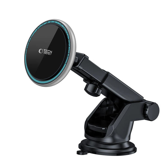 Tech-Protect A2 Autotelefonhalterung mit MagSafe 15W induktivem Ladegerät für das Cockpit – Schwarz