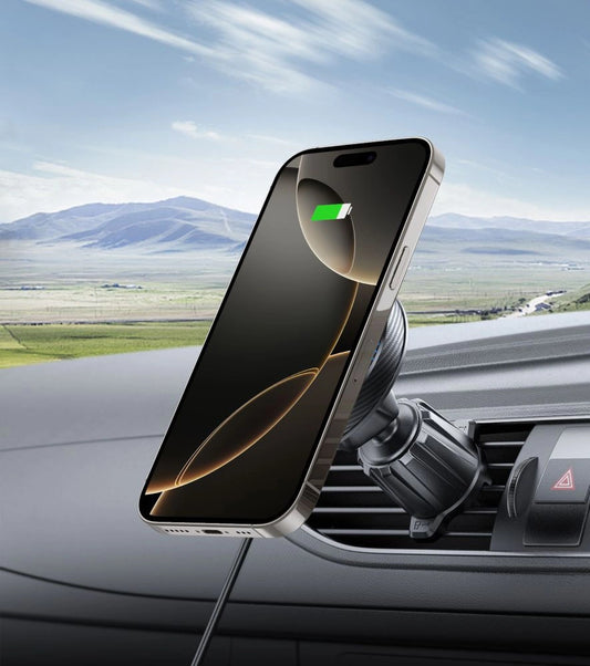 Tech-Protect MM15W-V4 Magnetische MagSafe 15W Autohalterung für Cockpit / Windschutzscheibe / Lüftungsschlitz - Schwarz