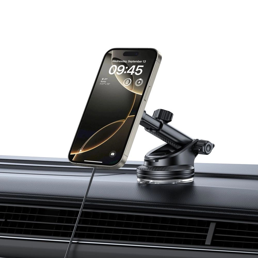 Tech-Protect MM15W-V4 Magnetische MagSafe 15W Autohalterung für Cockpit / Windschutzscheibe / Lüftungsschlitz - Schwarz