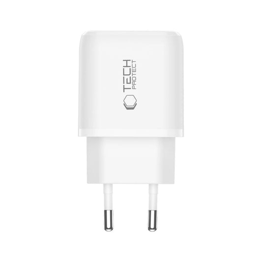 Tech-Protect NCA20 PD 20W QC3.0 USB-A / USB-C Wandladegerät - Weiß