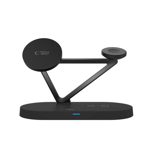 Tech-Protect QI15W-A41 3in1 kabelloses Ladegerät mit MagSafe für Apple -Geräte – Schwarz