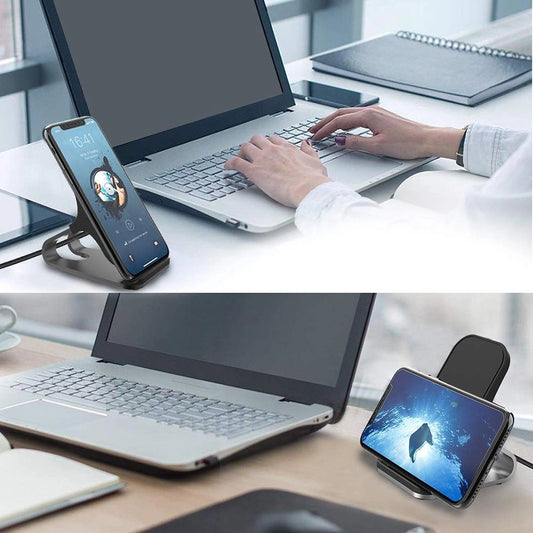 Tech-Protect QI15W-S1 15W induktives Ladegerät in Form eines Ständers - Schwarz