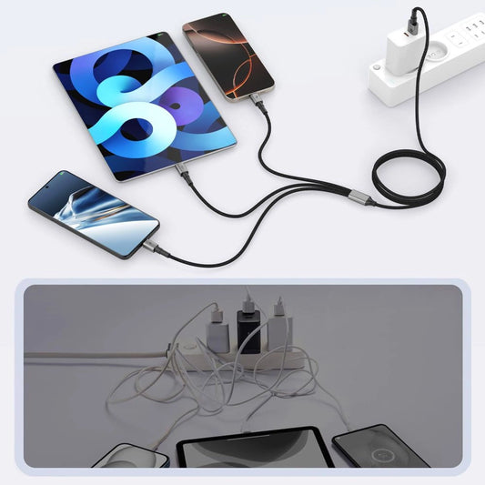 Tech-Protect UltraBoost DNA 3in1 USB-C / Micro-USB / Lightning Kabel 120 cm - grau