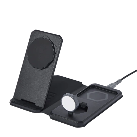 UAG 3in1 Reiseladegerät 15W kabelloses Ladegerät mit MagSafe + Kabel + Organizer – Schwarz