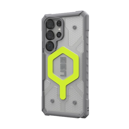 UAG Pathfinder Clear Magnet Bundle Magnethülle und Handschlaufe für Samsung Galaxy S25 Ultra 5G - Grau-Neon