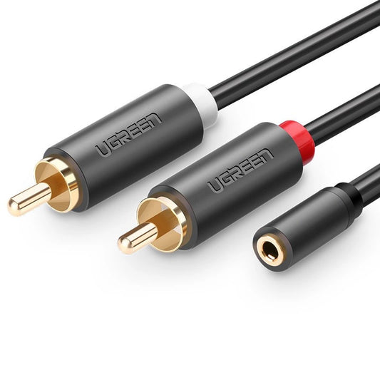 Ugreen AV102 10561 Audio-Miniklinkenkabel 3,5 mm (weiblich) â 2RCA (mĂ€nnlich) 0,25 m â grau