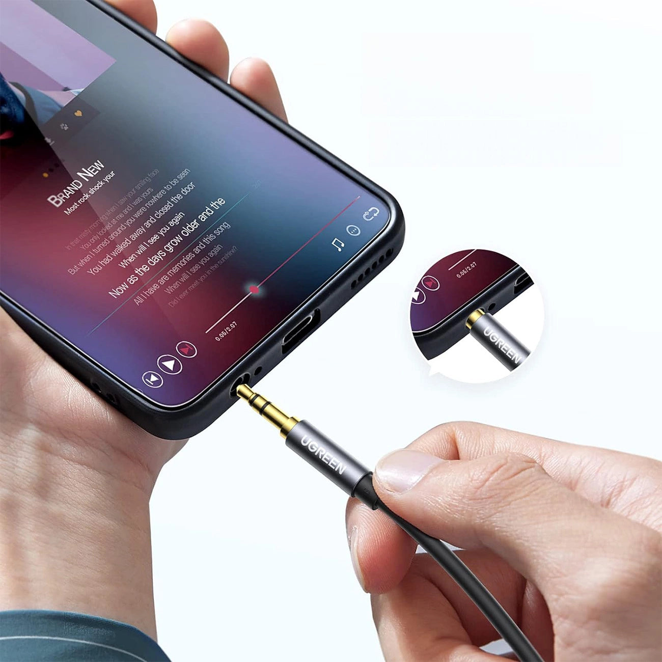 Ugreen AV118 10538 Kabel 3,5 mm Miniklinke (männlich) / 3,5 mm Miniklinke (weiblich) 5 m – Silber