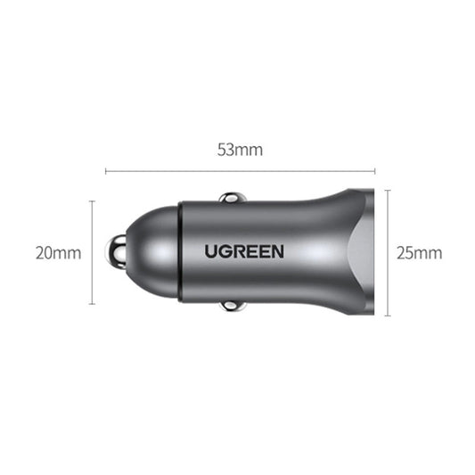Ugreen Autoladegerät USB Typ C / USB 24W Power Delivery Quick Charge grau (30780)
