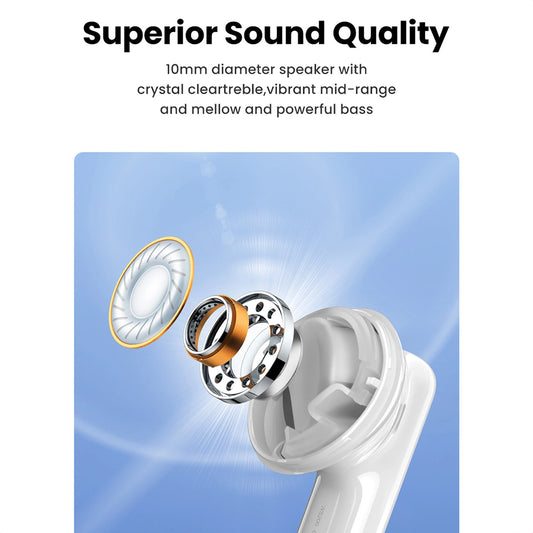 Ugreen HiTune T6 kabellose Kopfhörer mit ANC-Funktion + USB-A – USB-C-Kabel – Weiß